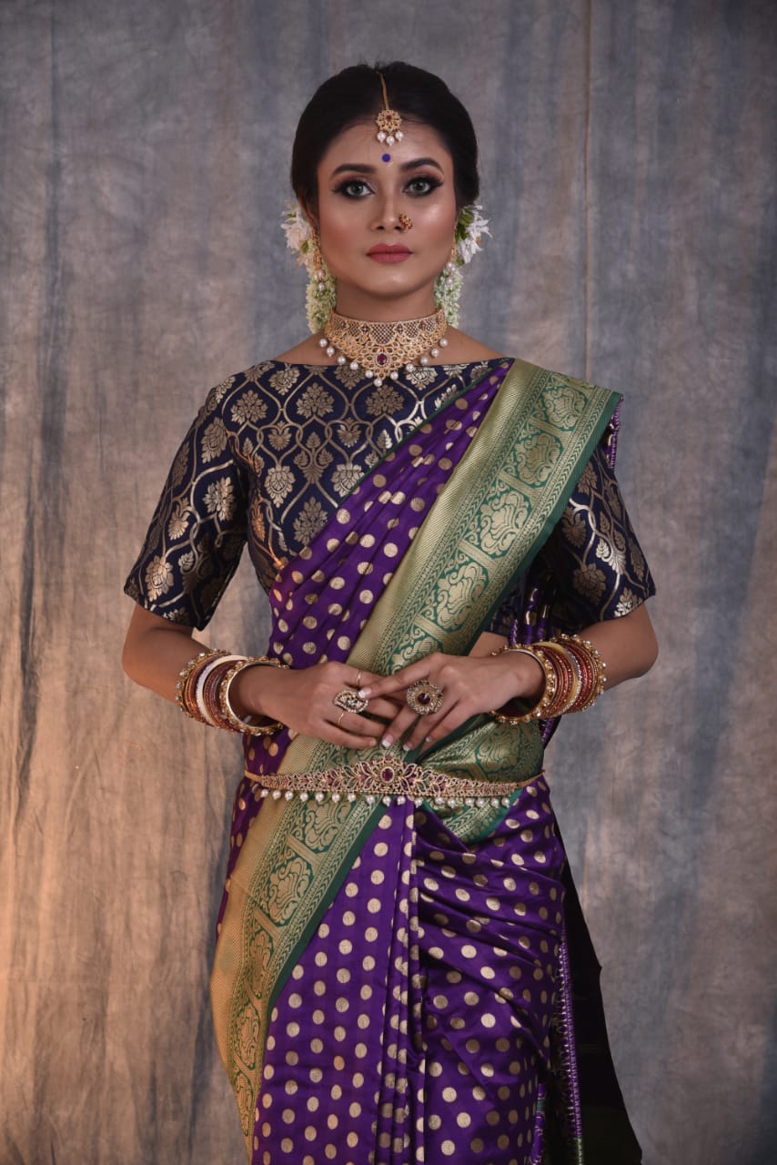 Nevy Blue Soft Silk Saree