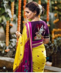 Yellow Chandrakor Design Urmila Kothare Trending Khan Saree