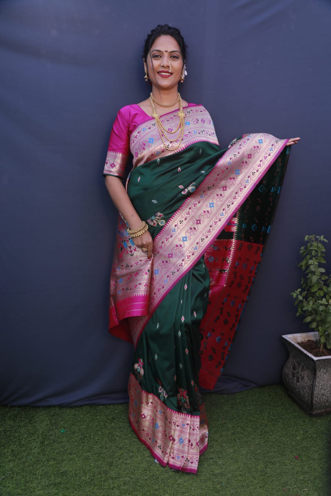 Paithani Pure silk handloom saree with Pure Jari