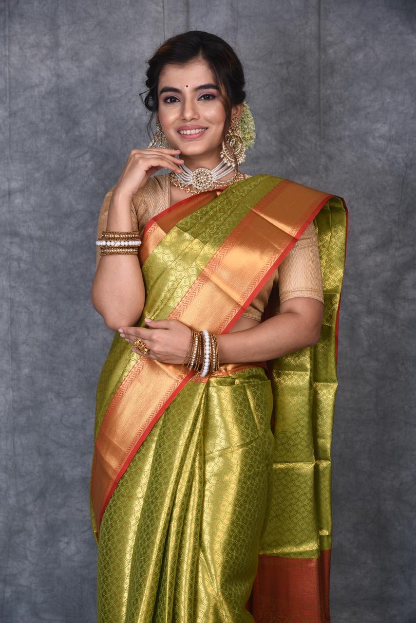 Kanjivaram Soft silk Pure zari weaving Saree