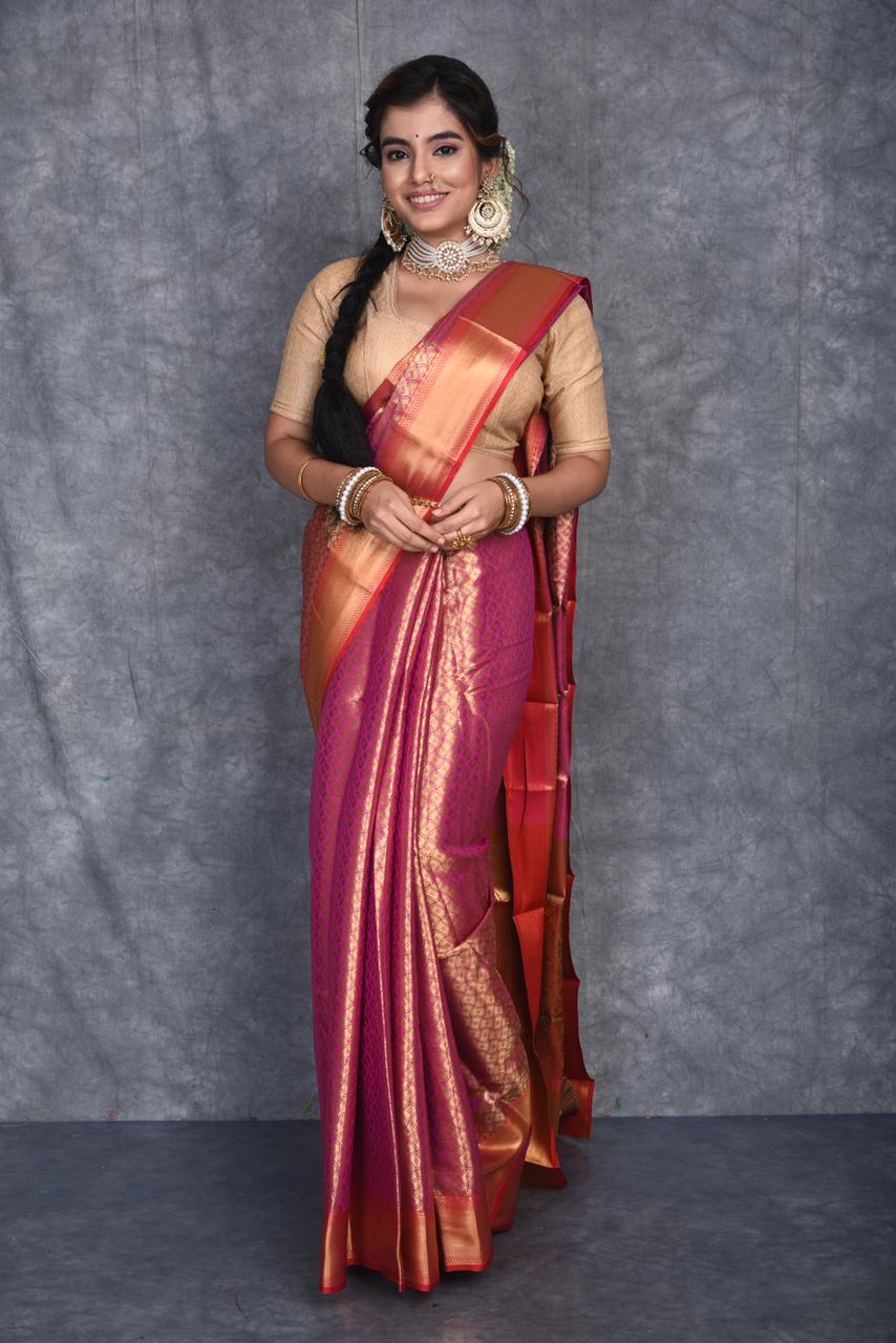 Kanjivaram Soft silk Pure zari weaving Saree