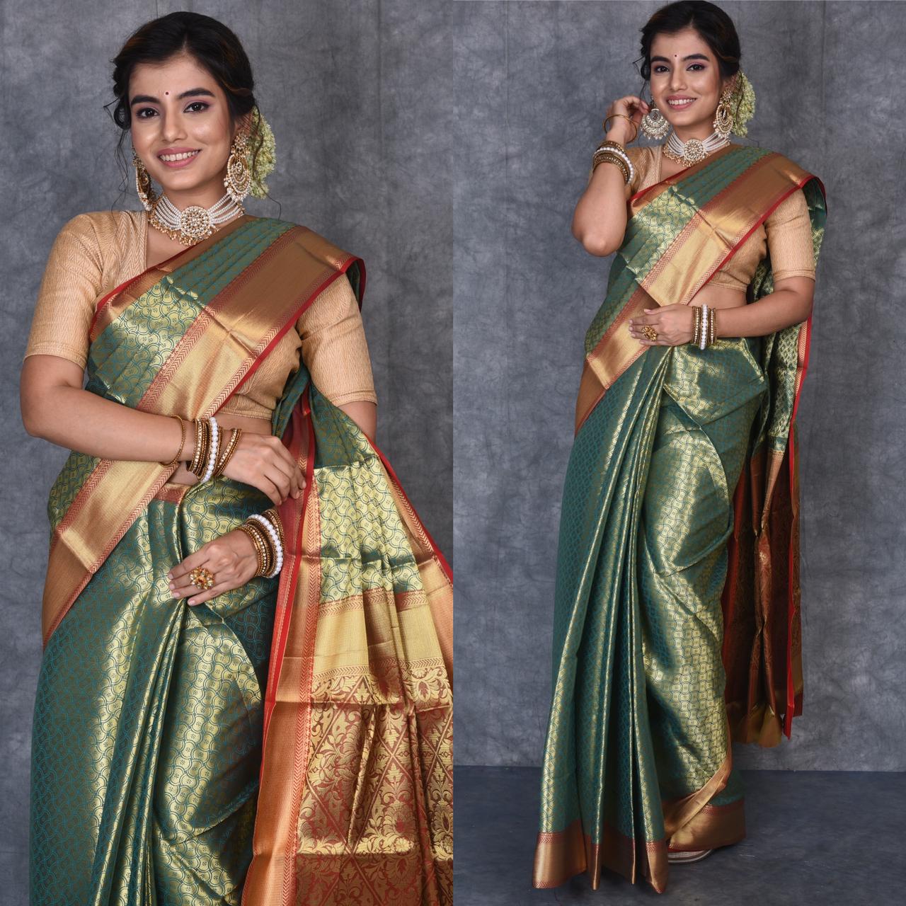 Kanjivaram Soft silk Pure zari weaving Saree