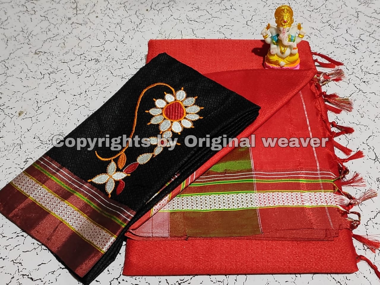 Buy Khun Saree Online with Nath work Blouse