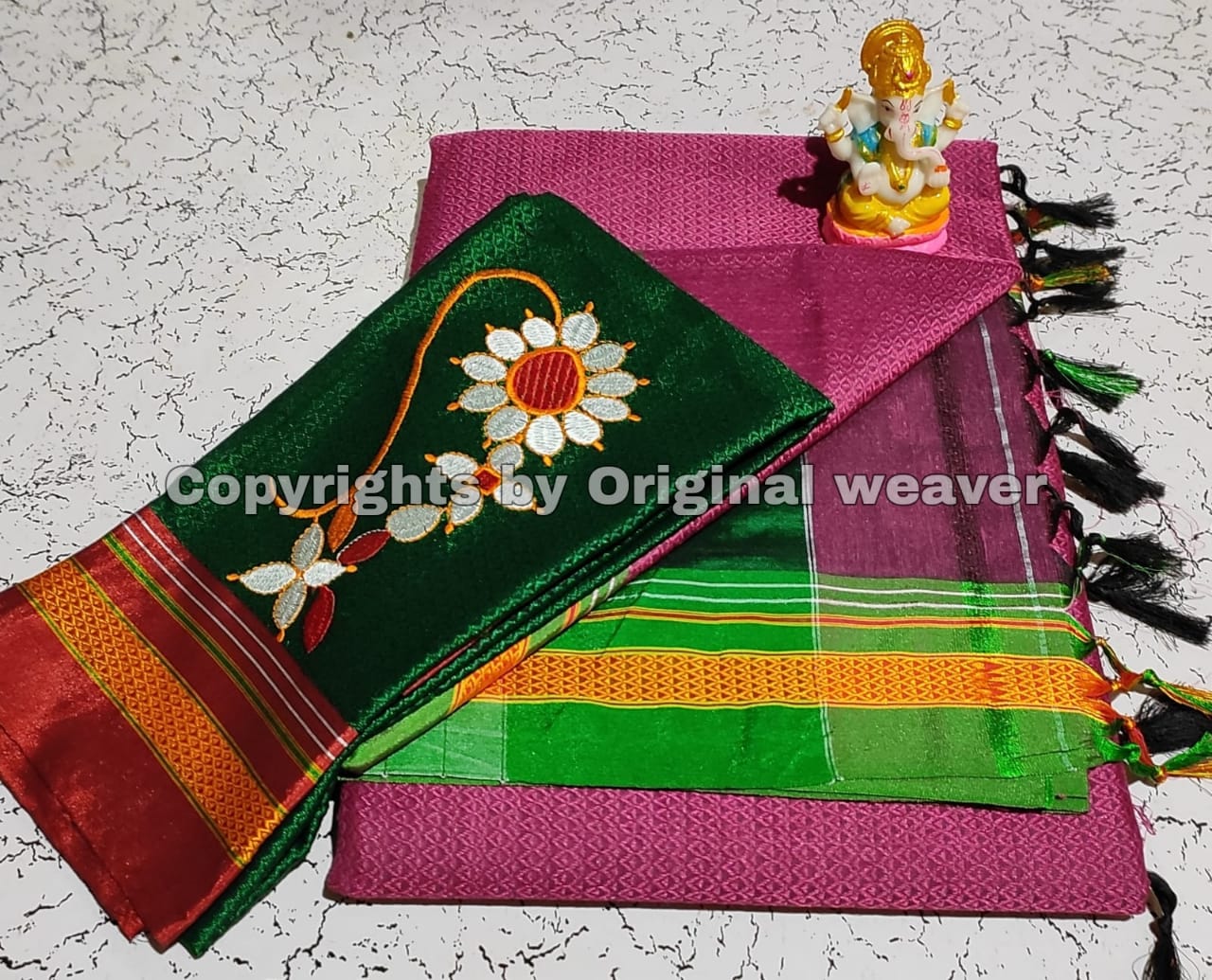 Buy Khun Saree Online with Nath work Blouse