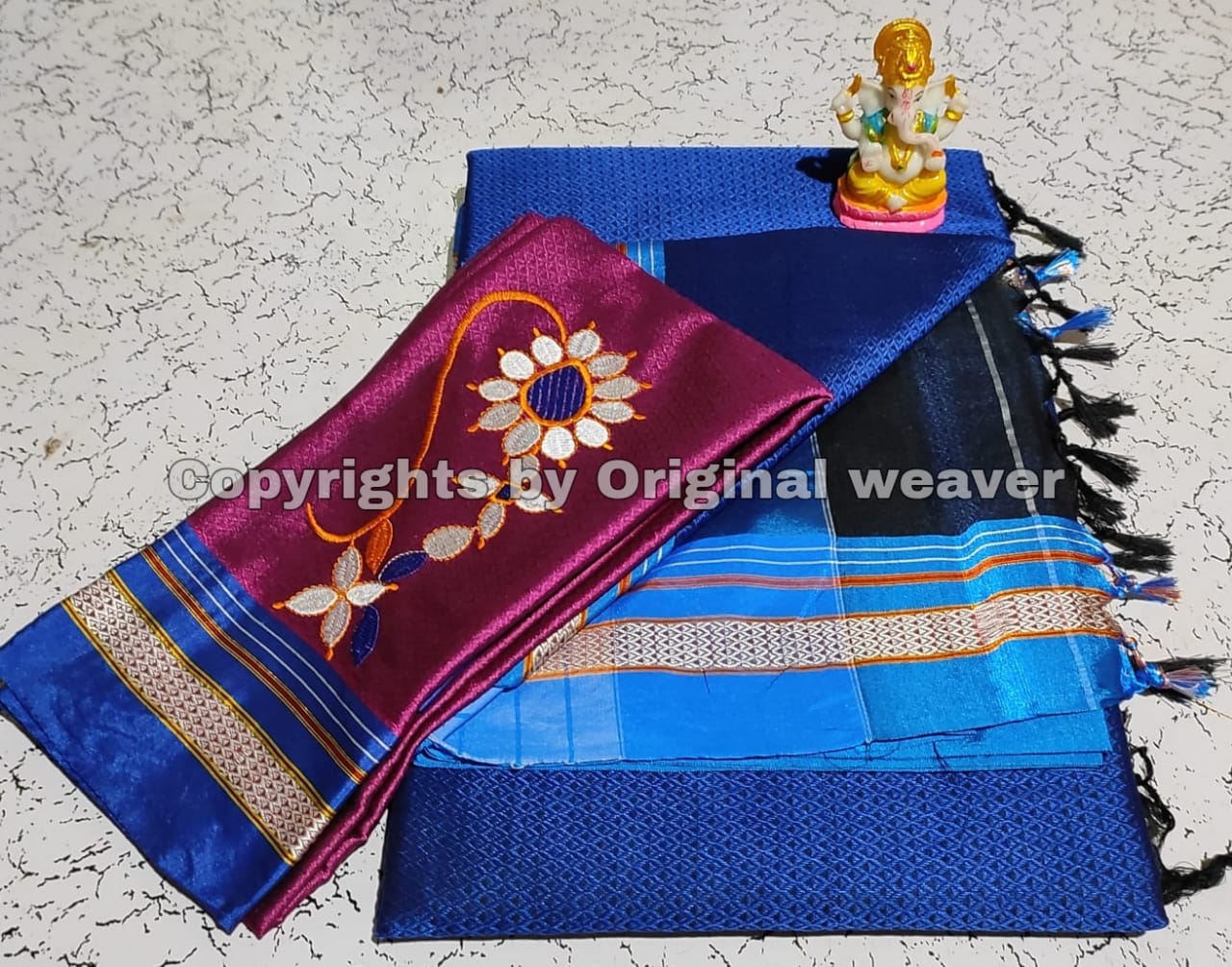Buy Khun Saree Online with Nath work Blouse