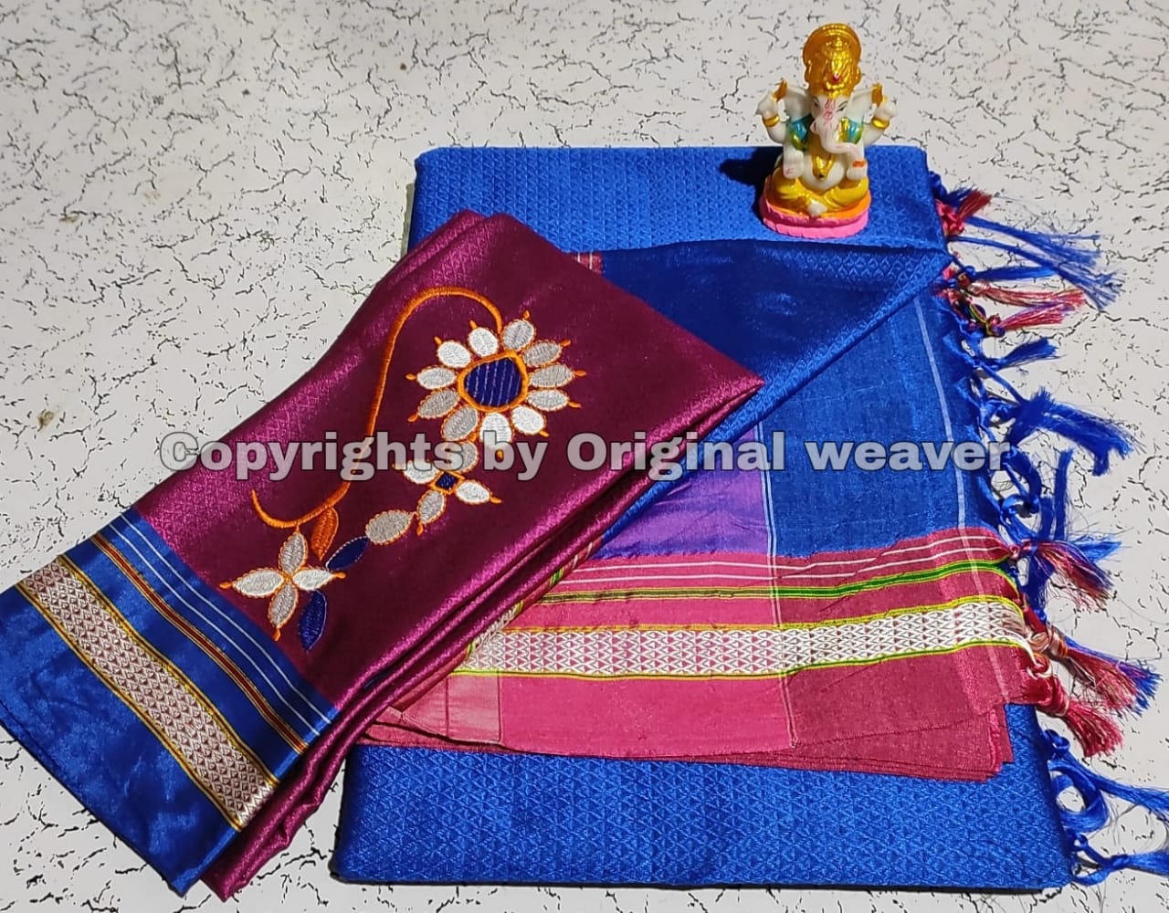 Buy Khun Saree Online with Nath work Blouse