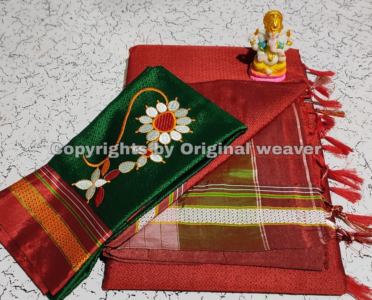 Buy Khun Saree Online with Nath work Blouse