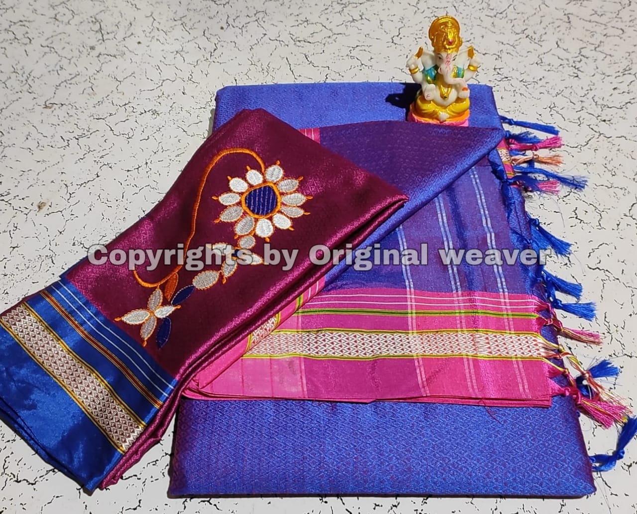 Buy Khun Saree Online with Nath work Blouse