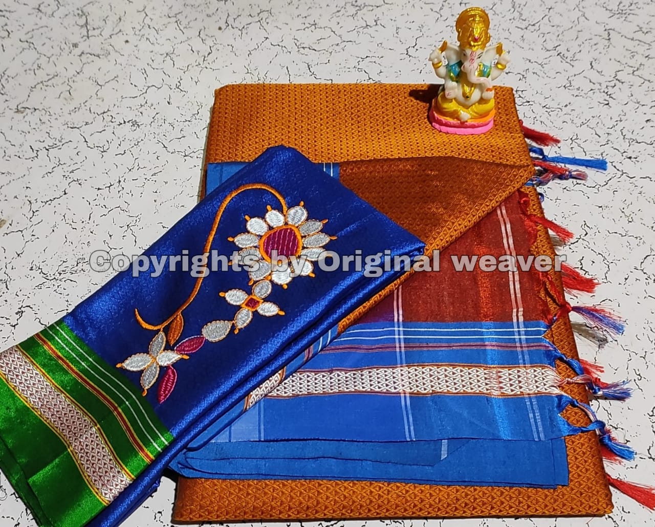 Buy Khun Saree Online with Nath work Blouse