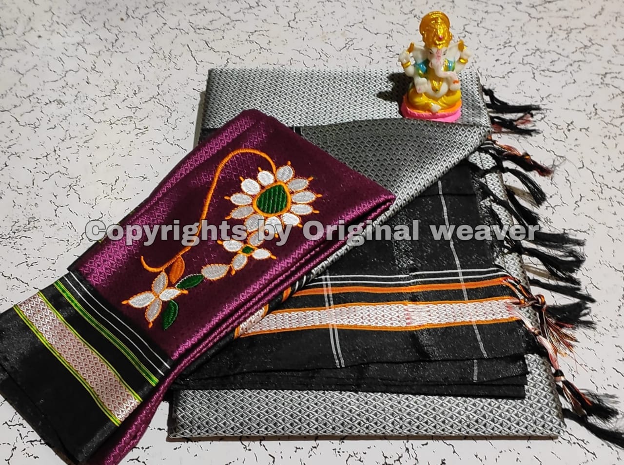 Buy Khun Saree Online with Nath work Blouse