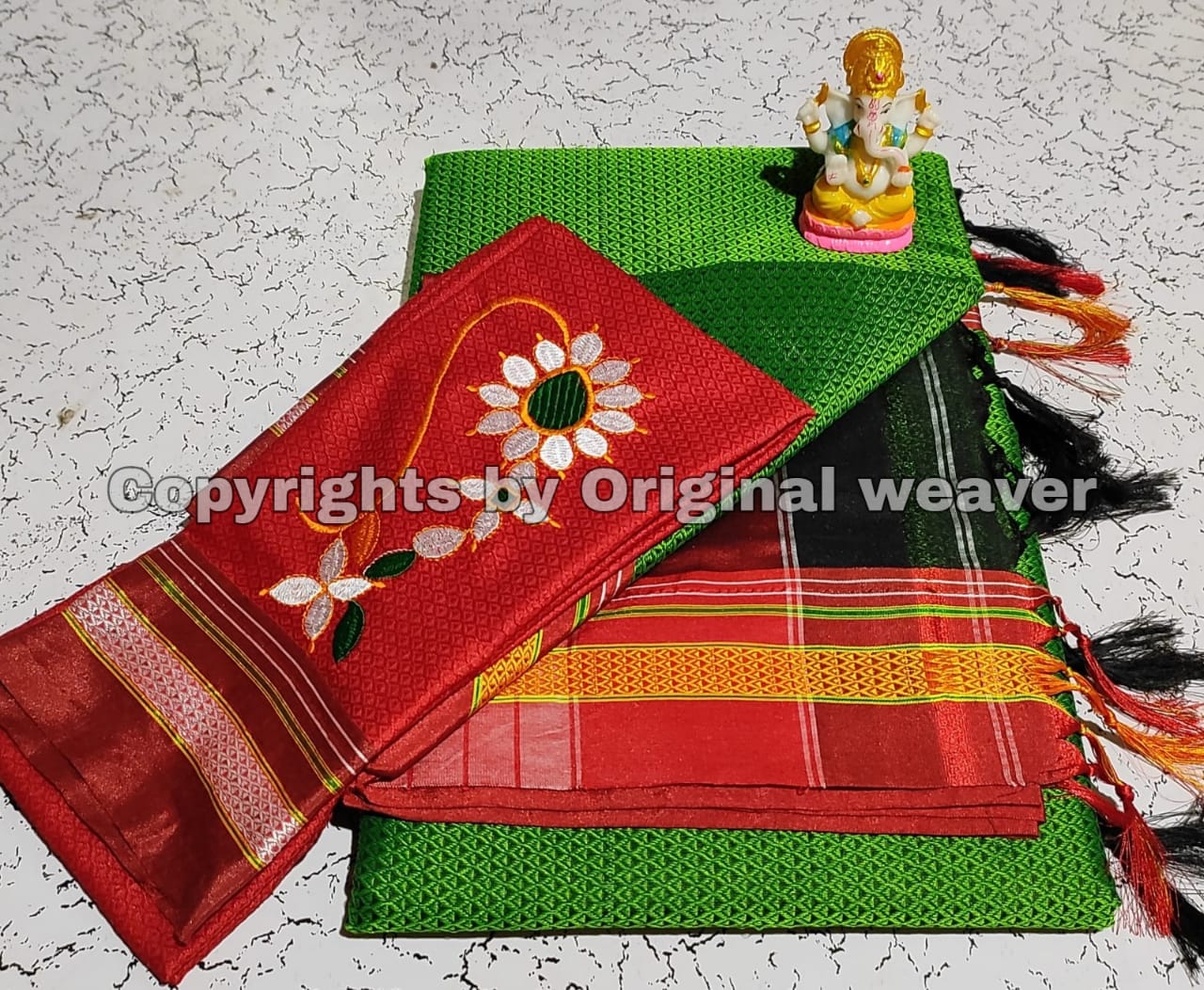 Buy Khun Saree Online with Nath work Blouse