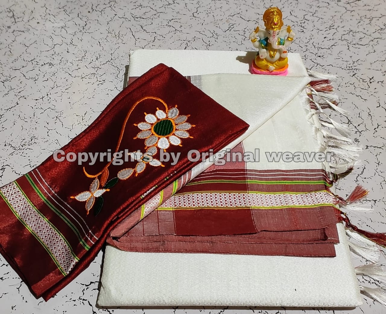 Buy Khun Saree Online with Nath work Blouse
