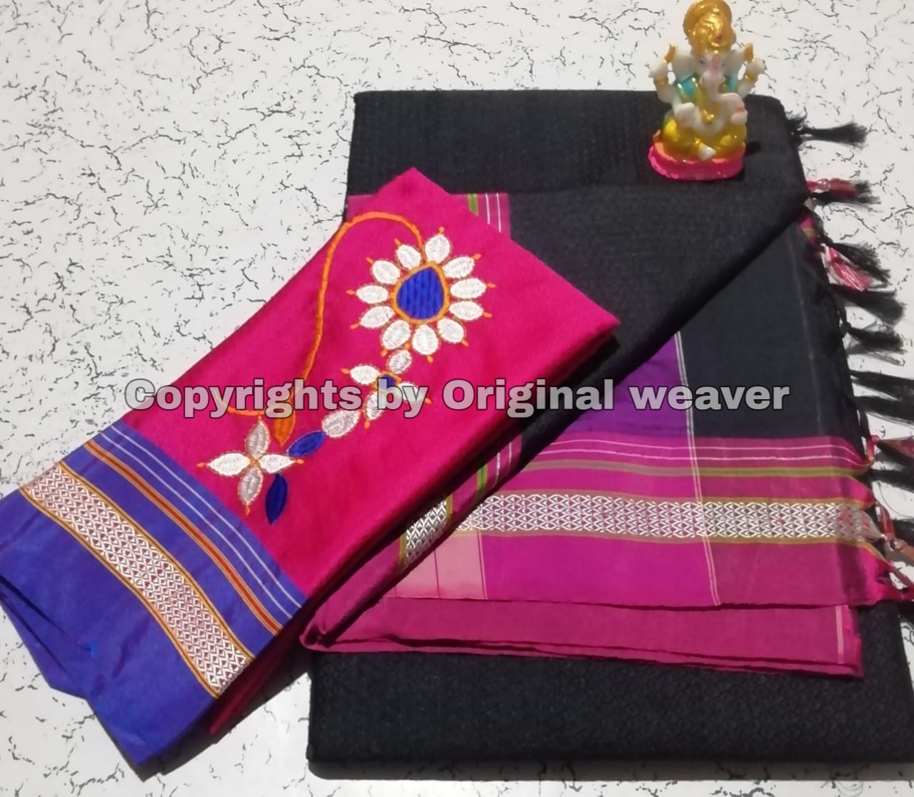 Buy Khun Saree Online with Nath work Blouse