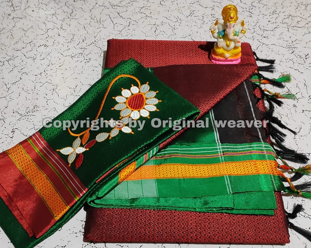 Buy Khun Saree Online with Nath work Blouse
