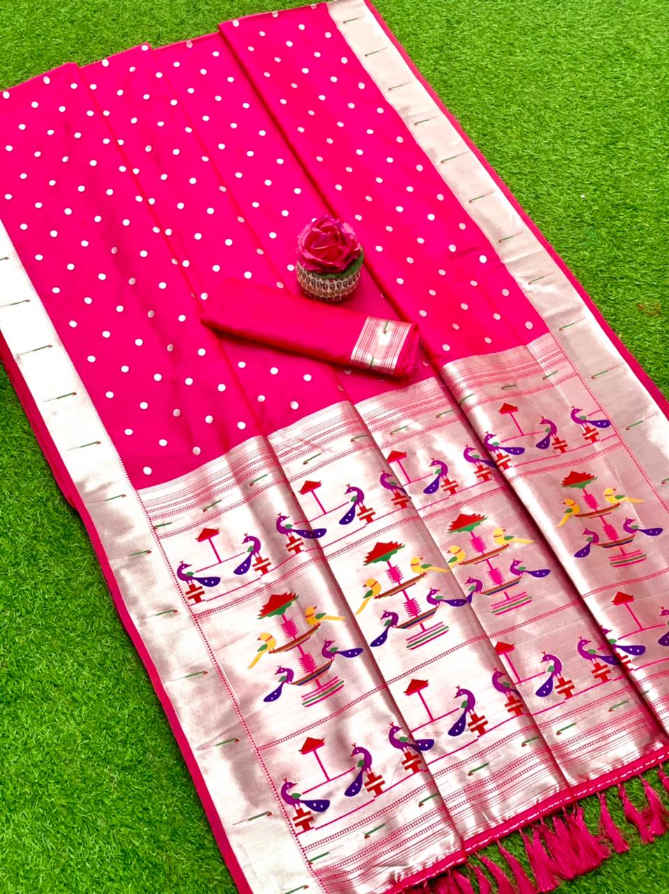 Pink Brocade Paithani