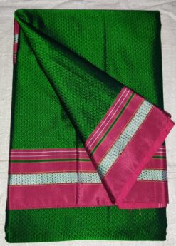 Green & Pink Resham Blended cotton khan Saree