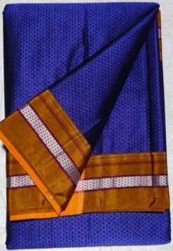 Blue Resham Blended cotton khan Saree