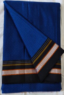 Blue & Black Resham Blended cotton khan Saree
