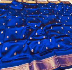 Alternative view of Pure Silk Self Maharani Paithani Handmade Saree