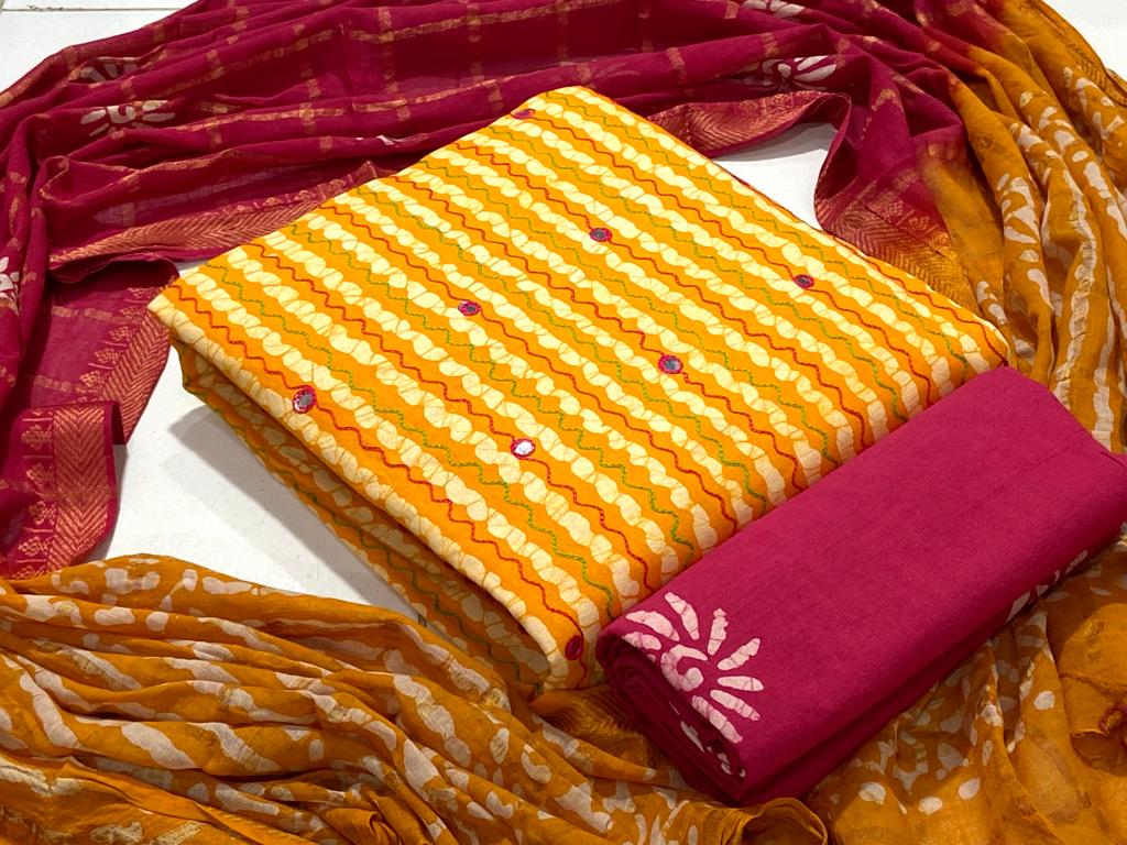 New exclusive Satin cotton Doriya Wax Batik embroidery collection