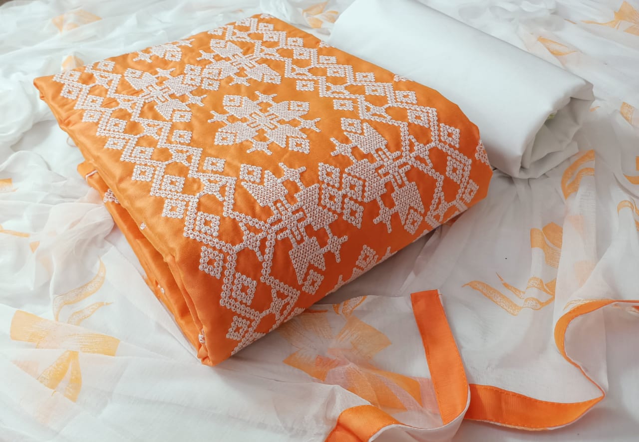 Cross stitch work  Dress Material