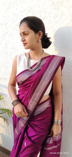Fresh Magenta Color Gadwal Cotton Saree