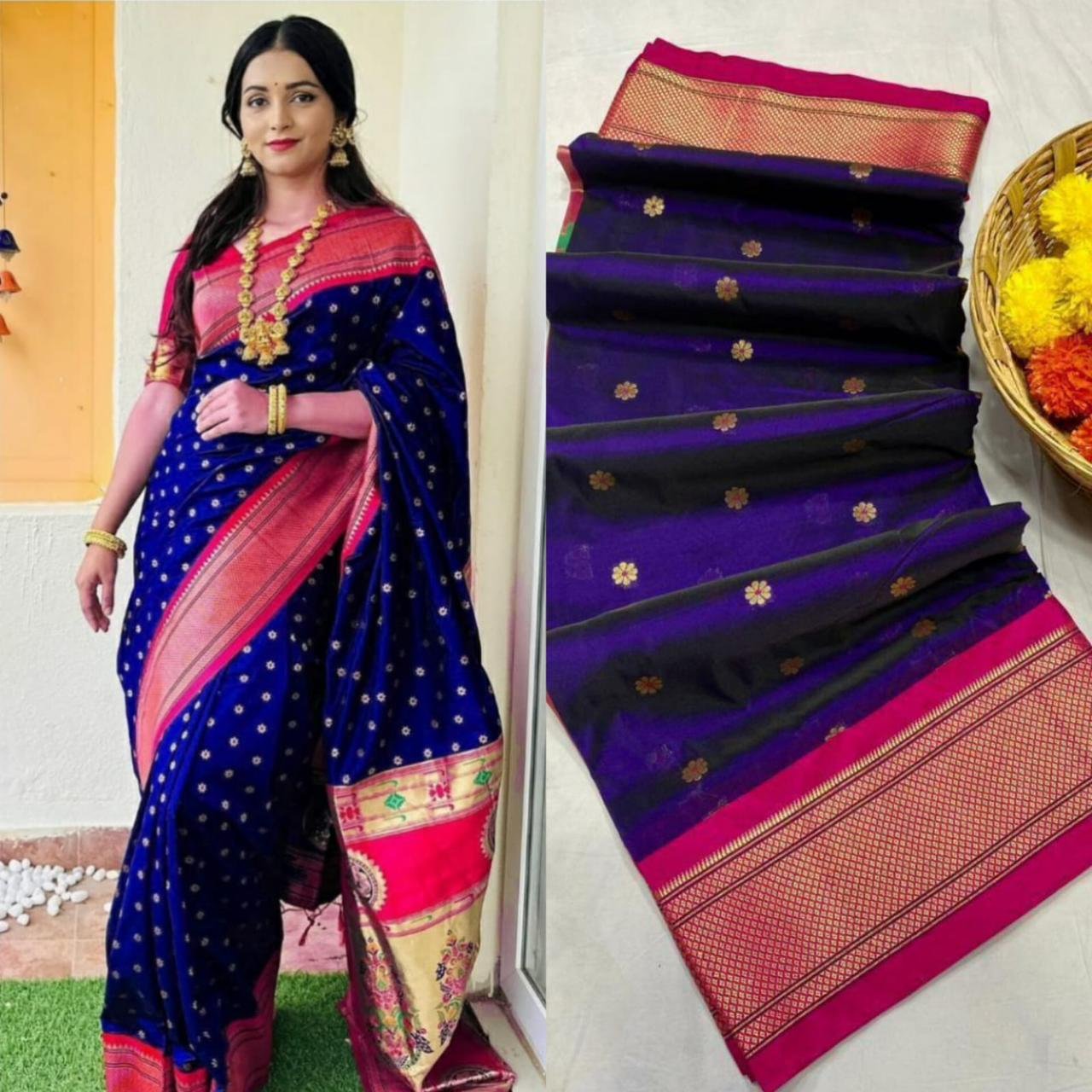 Chandrika Kadiyal Paithani Saree
