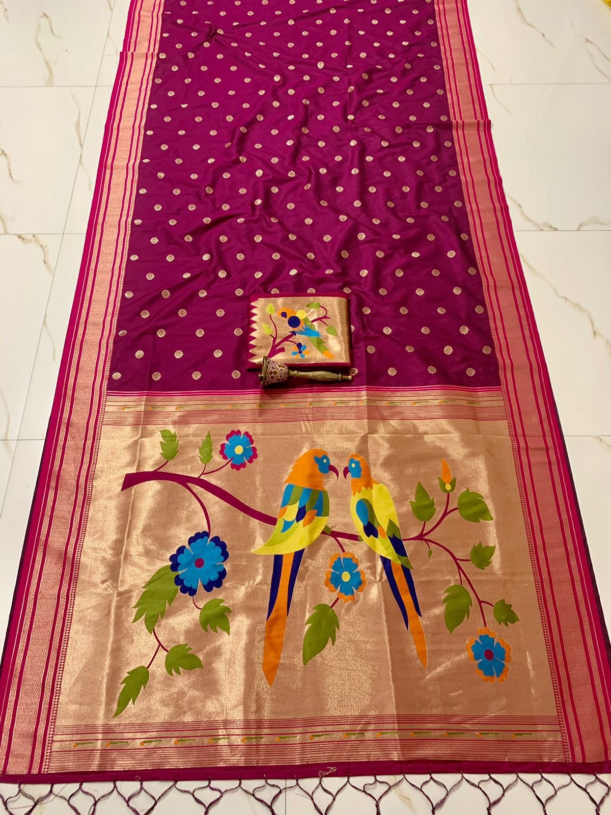 Latest Pure Soft  Kanjivaram  Paithani Silk Saree