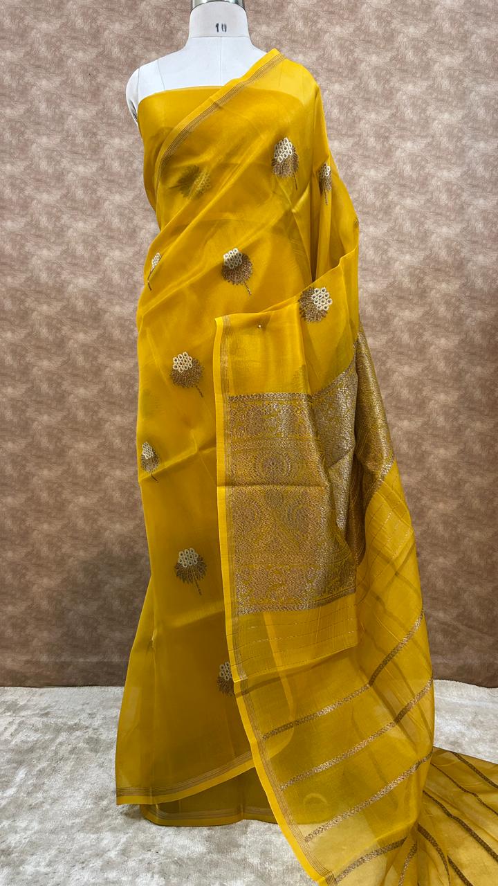 Pure Handloom banarasi kora Silk Saree