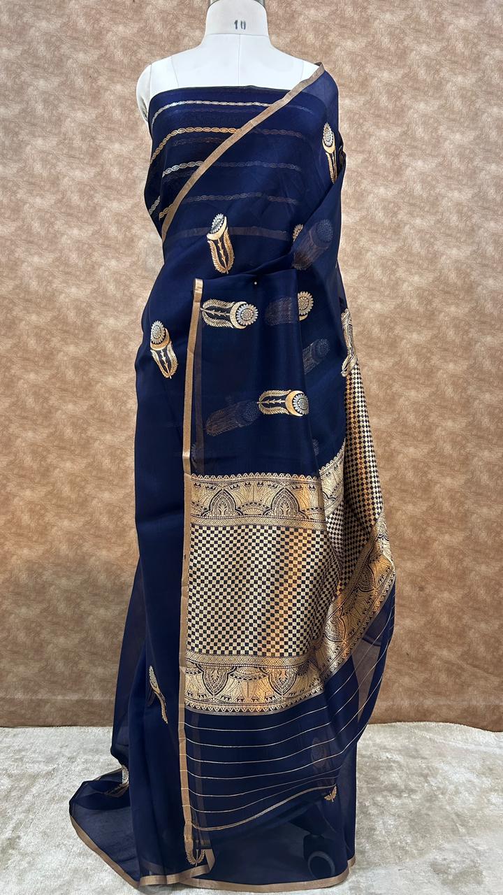 Pure Handloom banarasi kora Silk Saree