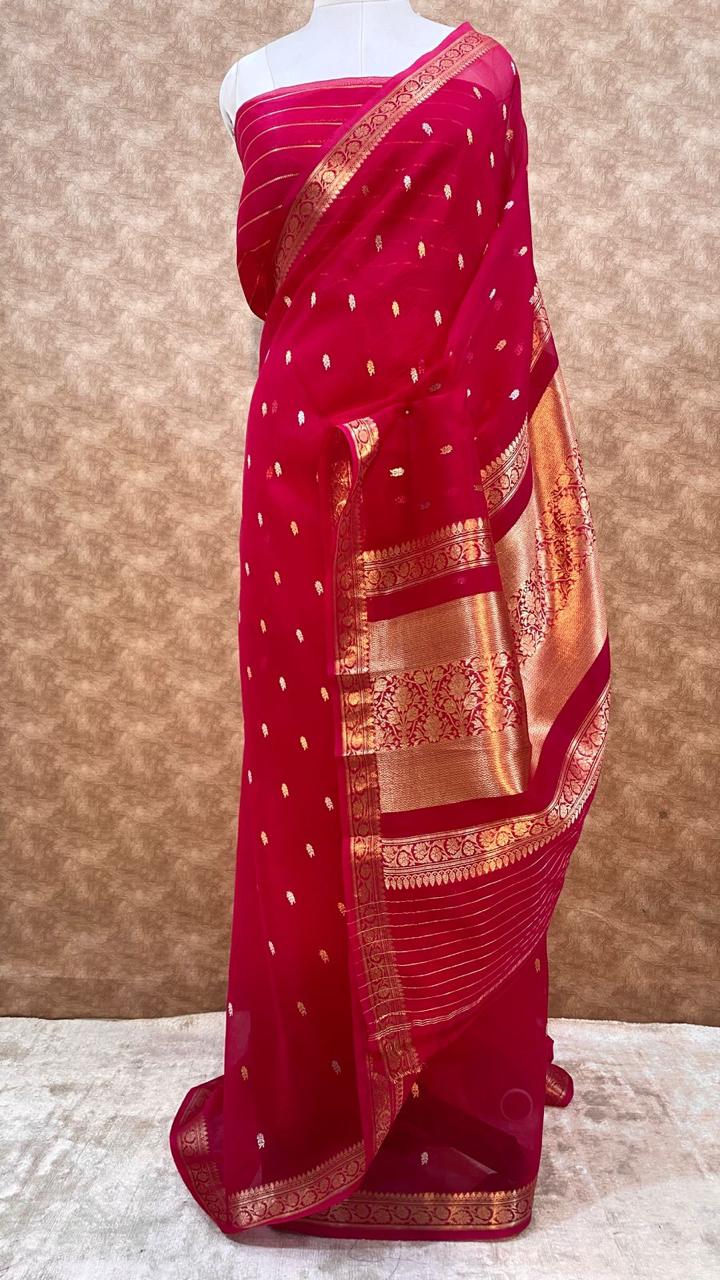 Pure Handloom banarasi kora Silk Saree