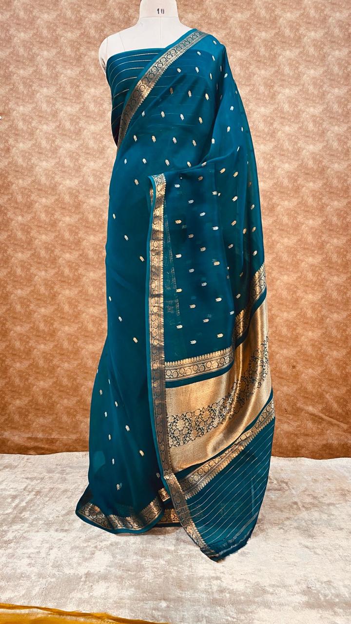 Pure Handloom banarasi kora Silk Saree
